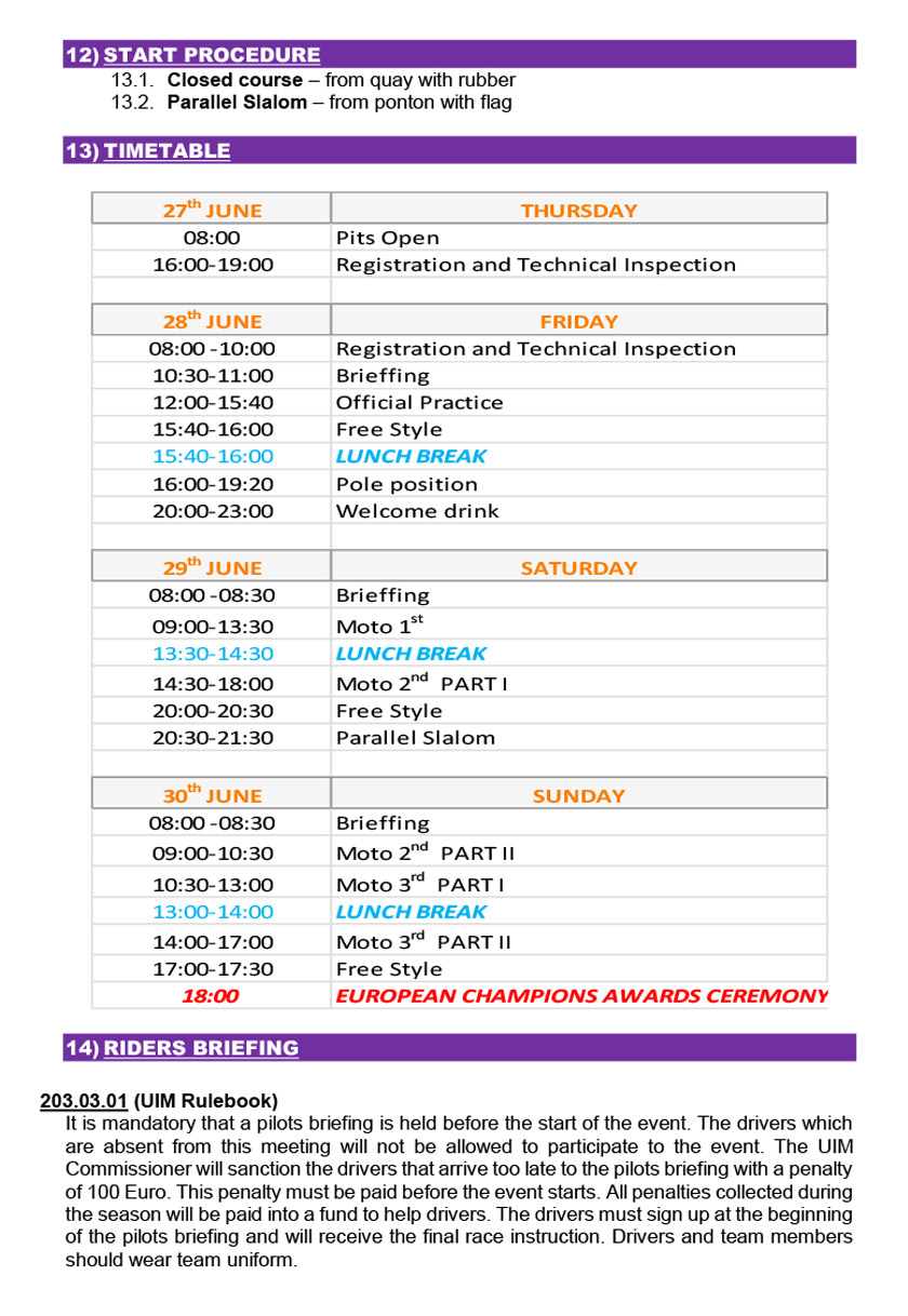 Program Zagreb Race 2019